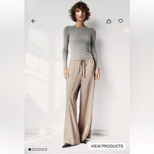 Wide-leg drawstring pants